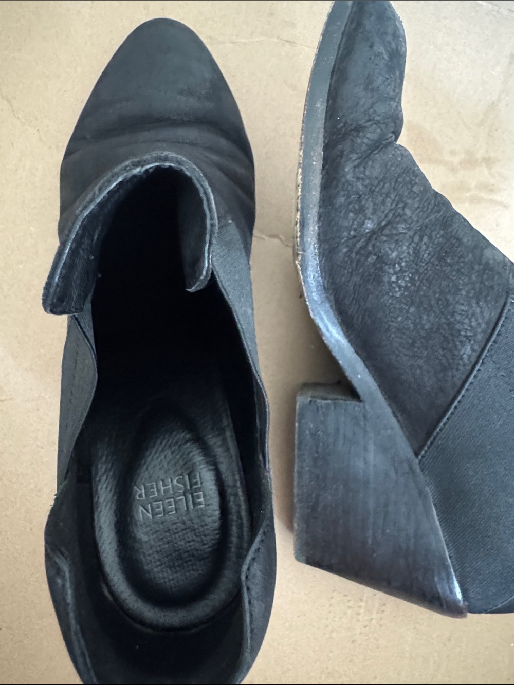 Eileen Fisher Black Suede VERO CUOIO Ankle Boots